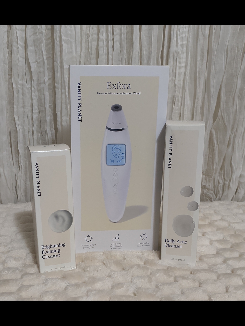 Exfora White Personal Microdermabrasion Wand + Cleansers